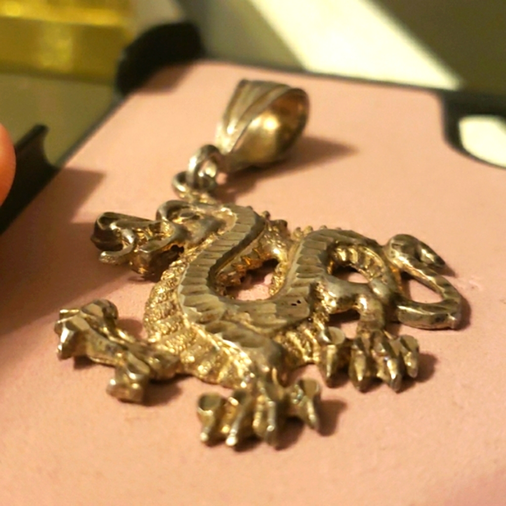 Sold Semi Oversized Sterling Silver DRAGON Pendant 🐉 - Picture 3 of 5